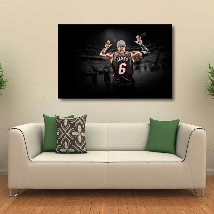 Loja Wall Frame Quadros Decorativos Para Todos Os Ambientes Quadro Lebron James Basquete Com Tela Em Tecido