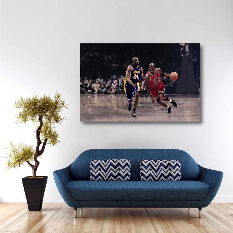 Loja Wall Frame Quadros Decorativos Para Todos Os Ambientes Quadro Michael Jordan Jogando Decorativo Com Tela Em Tecido