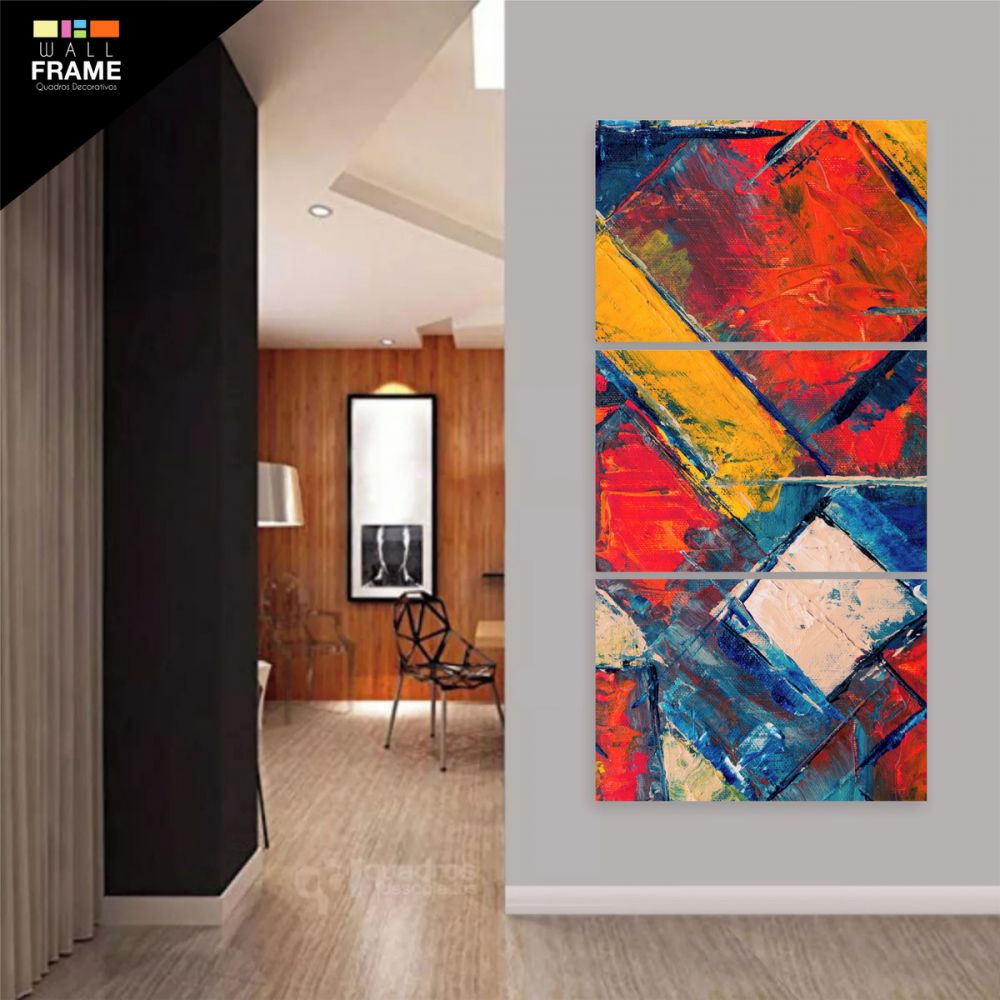 Quadro Decorativo Pintura Abstrato Em Tecido 120 x 60 cm para Hall de Entrada Imagem 1