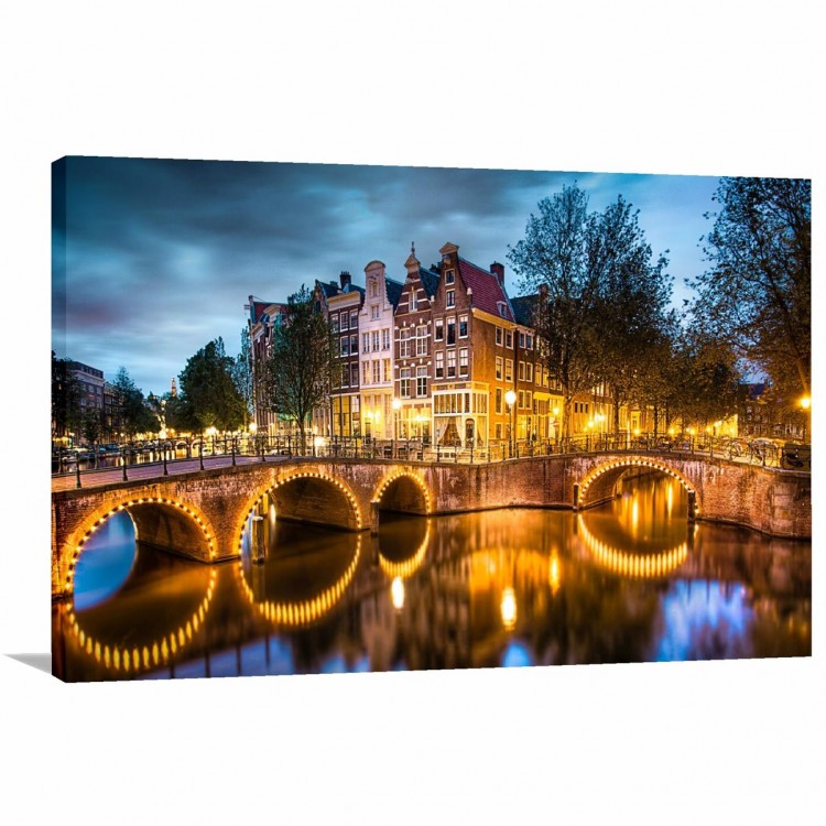 Loja Wall Frame Quadros Decorativos Para Todos Os Ambientes Quadro Decorativo Cidade De Amsterda Paisagem Tela Em Tecido