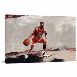 Quadro Michael Jordan Artístico decorativo com Tela em Tecido