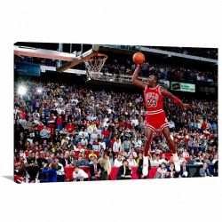 Quadro Michael Jordan Enterrando decorativo com Tela em Tecido