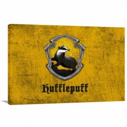 Quadro Harry Potter Huflepuff decorativo com Tela em Tecido