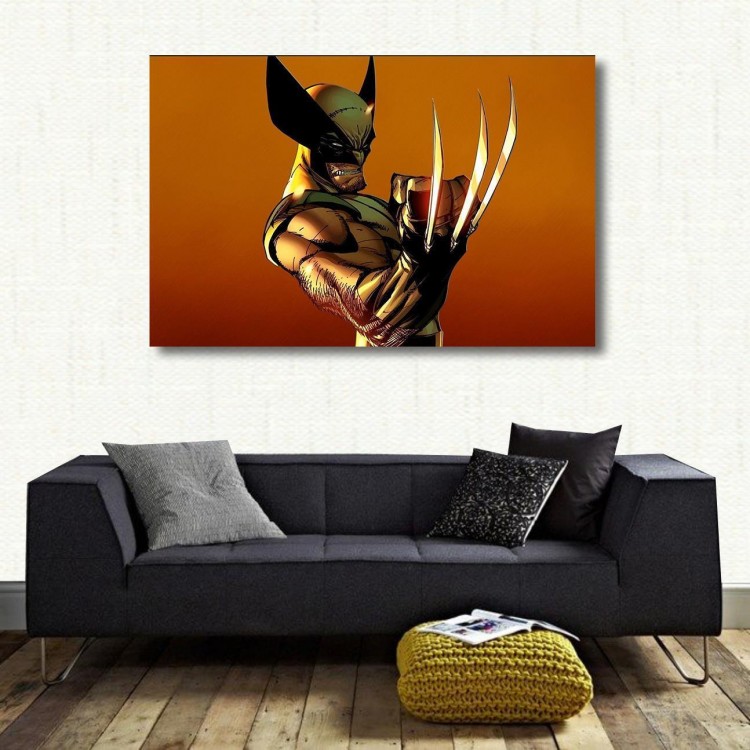 Quadro decorativo Wolverine com Tela em Tecido Imagem 3
