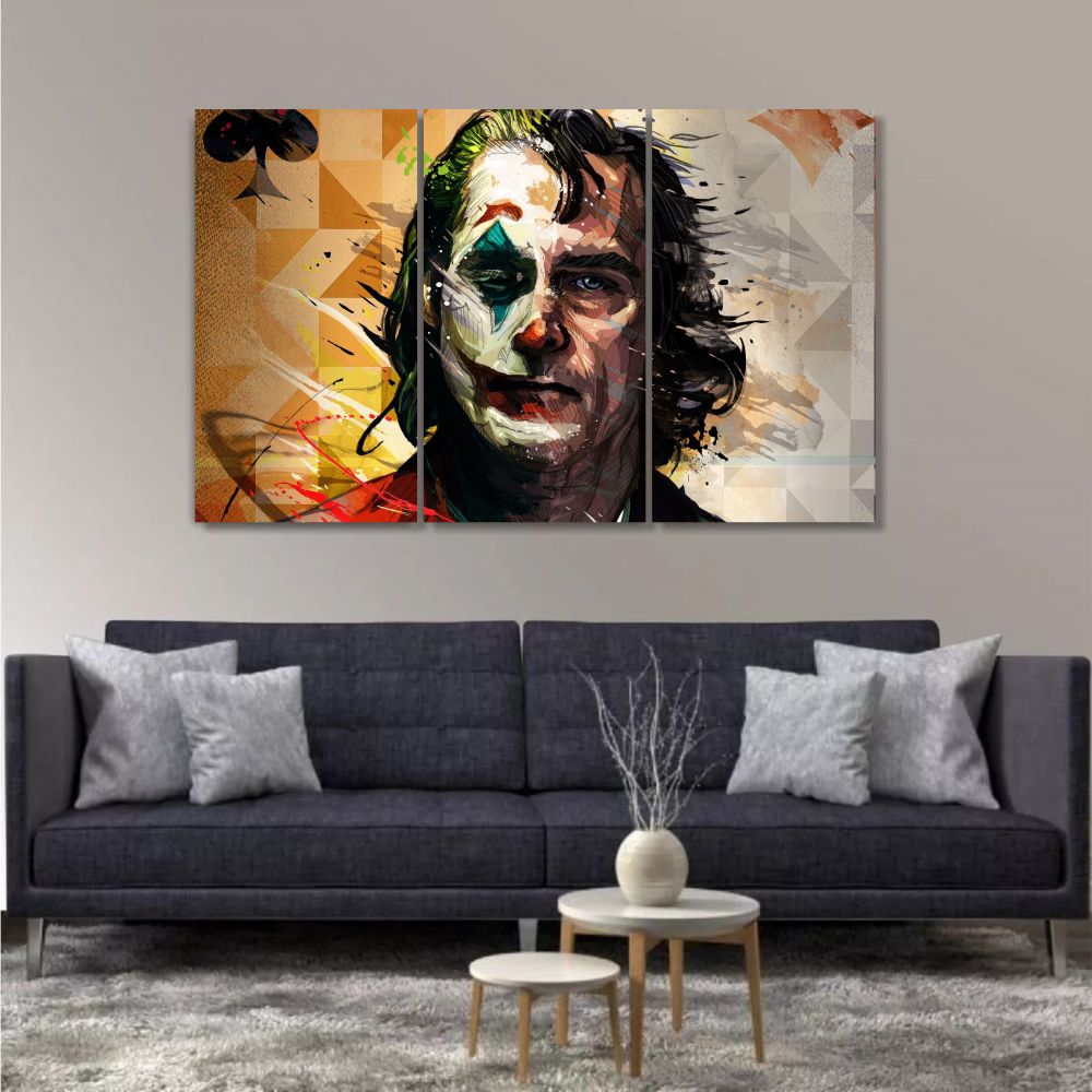 Loja Wall Frame Quadros Decorativos Para Todos Os Ambientes Quadro Decorativo Coringa 3 Pecas Em Tecido Coringa é um dos vilões mais temidos da dc comics. quadro decorativo coringa