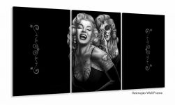 Quadros Decorativos Marilyn Monroe 120x60 3 peças em Tecido