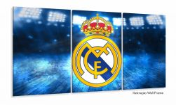 Quadro Real Madrid decorativo com Tela em Tecido 120x60