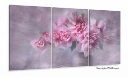 Quadro Mosaico Para Sala Hall Rosas Flores-rosa Romance Flor 120x60