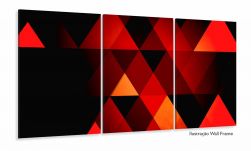 Quadro Decorativo 120x60  Sala Abstrato Geométrico Vermelho 1