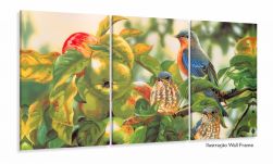 Quadro decorativo Artístico - Pássaros - Tela em Tecido
