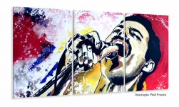 Quadro Freddie Mercury Rock Art Decorativo Em Tecido 120x60