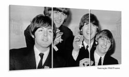 Quadro Decorativo The Beatles Sala Mosaico Em Tecido 3 Peças