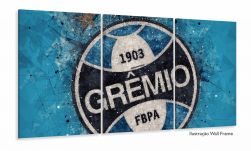 Quadro Decorativo 3 peças Grêmio Futebol 120x60