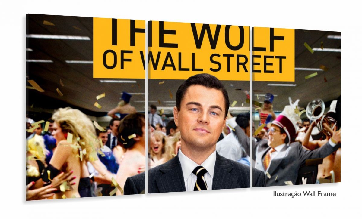 Quadro Decorativo Lobo de Wall Street Filme 120x60 3 peças Imagem 1