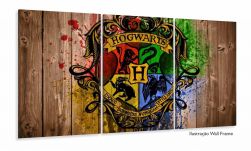 Quadros Decorativos Harry Potter 120x60 3 peças em Tecido
