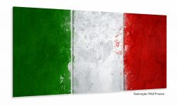 Quadro decorativo Italia Bandeira com Tela de Tecido