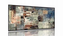 Quadro Decorativo Abstrato Mosaico sala quarto 130x60 Moldura Preta 2x2