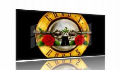 Quadro Decorativo Banda Guns N Roses 130x60 Moldura Preta 2x2
