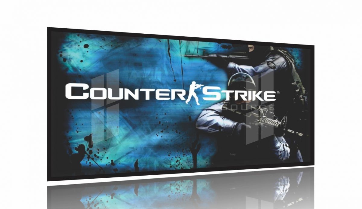 Quadro Decorativo Counter Strike 130x60 Moldura Preta 2x2 Imagem 1