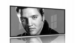 Quadro Decorativo Elvis Presley - Retrô 130x60 Moldura Preta 2x2