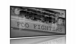 Quadro Decorativo Foo Fighters 130x60 Moldura Preta 2x2