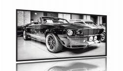 Quadro Decorativo Mustang Shelby 130x60 Moldura Preta 2x2