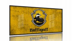 Quadro Harry Potter Huflepuff Decorativo 130x60 Moldura Preta 2x2