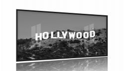 Quadro Hollywood Em Preto E Branco Decorativo 130x60 Moldura Preta 2x2