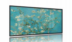 Quadro Van Gogh Amendoeira Em Flor Decorativo 130x60 Moldura Preta 2x2