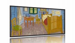 Quadro Van Gogh Quarto em Arles Decorativo Para Sala 130x60 Moldura Preta 2x2